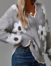 THEA | ELEGANTE TRUI MET V-HALS EN BLOEMENPRINT