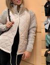 Aura gebreide patchwork gewatteerde jas