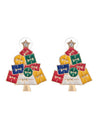 Cadeauboom kerstoorbel in rood, geel, groen en blauw