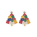 Cadeauboom kerstoorbel in rood, geel, groen en blauw