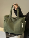 Tilda – Geribbelde shopper met trekkoorddetails