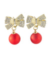Kerstoorbel met strik in rood en goud
