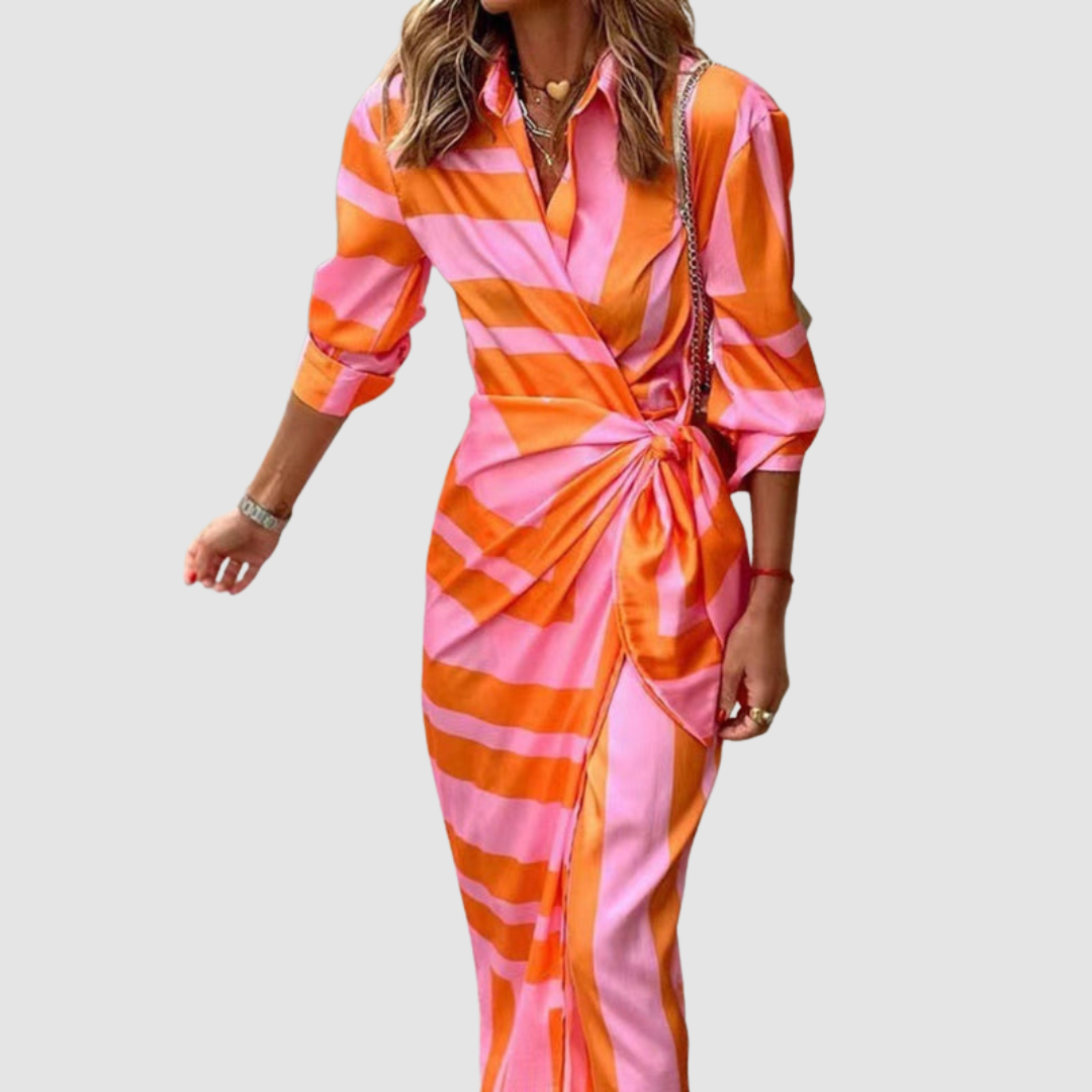 Cecilia™ Elegante gestreepte jurk