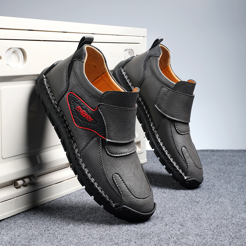 Casual vintage antislip platte loafers met voetboogondersteuning