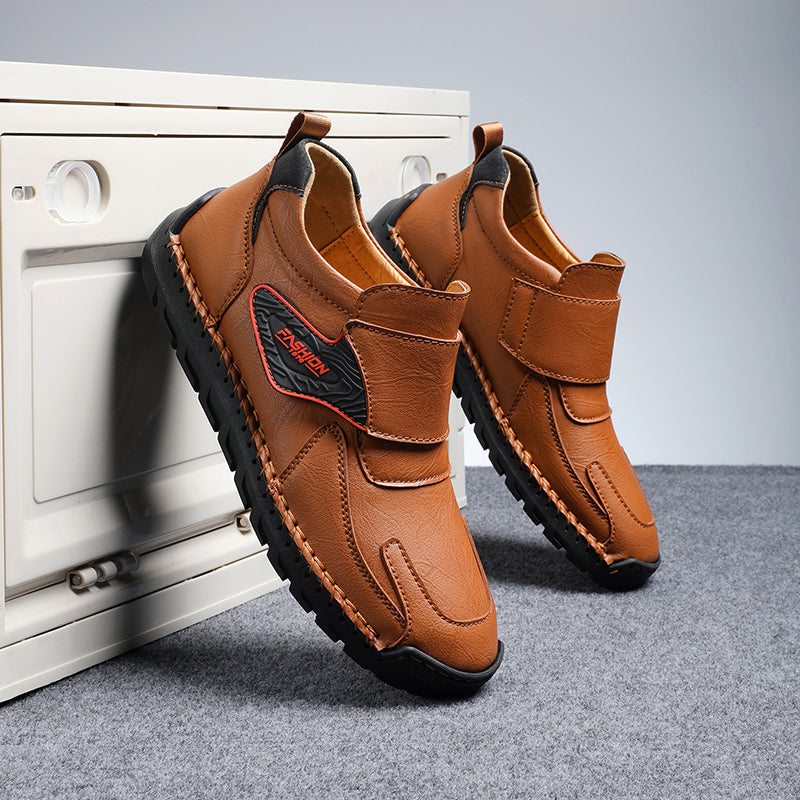 Casual vintage antislip platte loafers met voetboogondersteuning