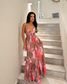 Vintage midi-jurk met bandjes
