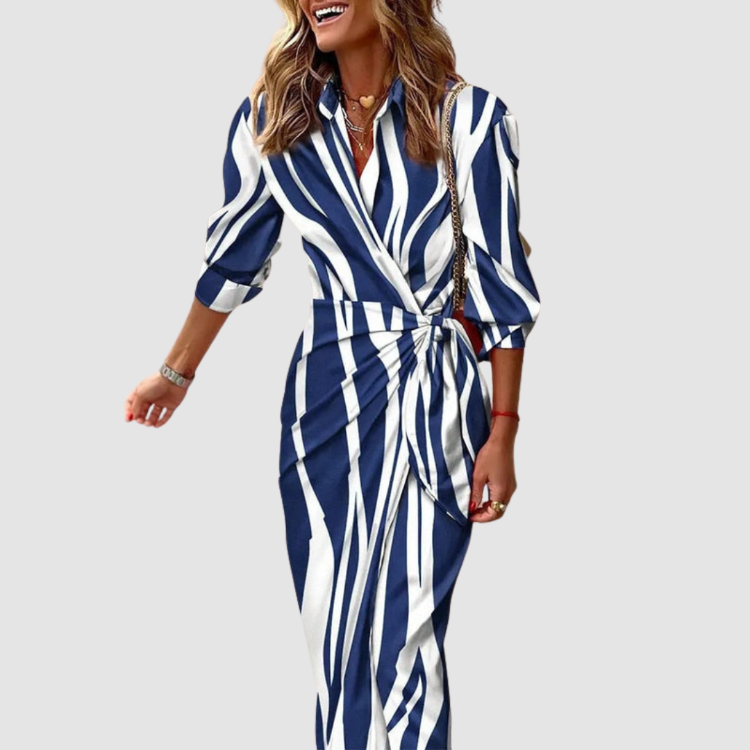 Cecilia™ Elegante gestreepte jurk