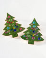 Kerstoorbel met kerstbalmotief in groen en meerkleurig
