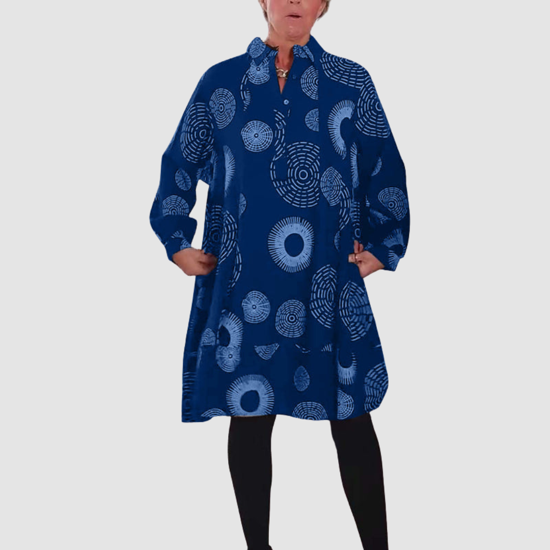 Haydie™ Casual jurk met revers en geometrische print