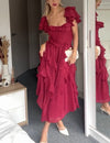 Quinlan - Elegante jurk met hoge taille en kanten afwerking