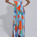 Shalia - Sensuele maxi-jurk met halternek en plooien