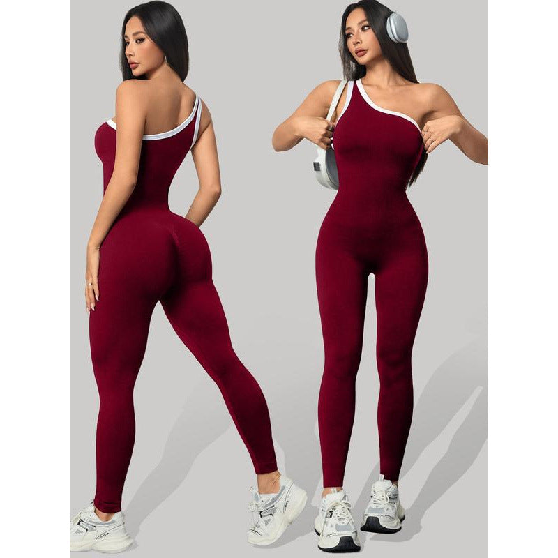 Elara IceSilk jumpsuit met één schouder