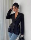 Zekye™ Kanten A-lijn blazer met afslankende taille
