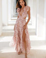 Lexi - Elegante maxi-jurk met open rug en ruches