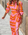 Bernice - Gestreepte midi-jurk