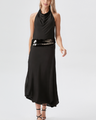Velura™ Maxi-jurk met open rug en halternek