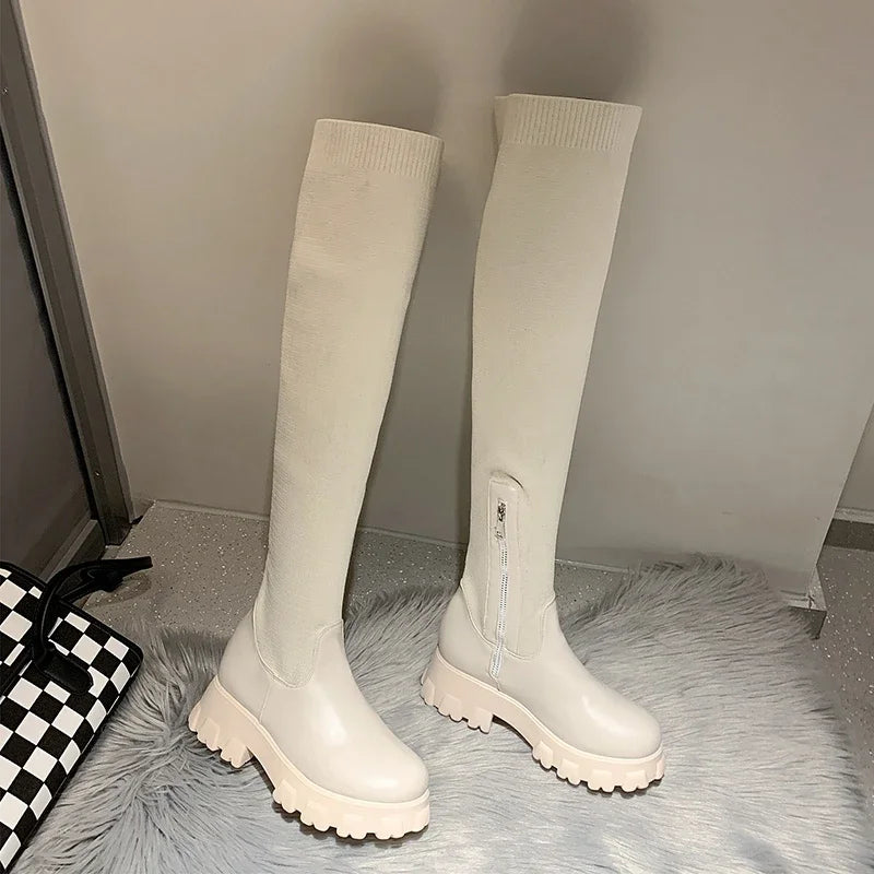 BreezeKnit overknee laarzen