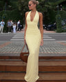 De Soleil halter midi-jurk met open rug