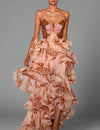 Aurelia™ Maxi-jurk met ruches en vlinders