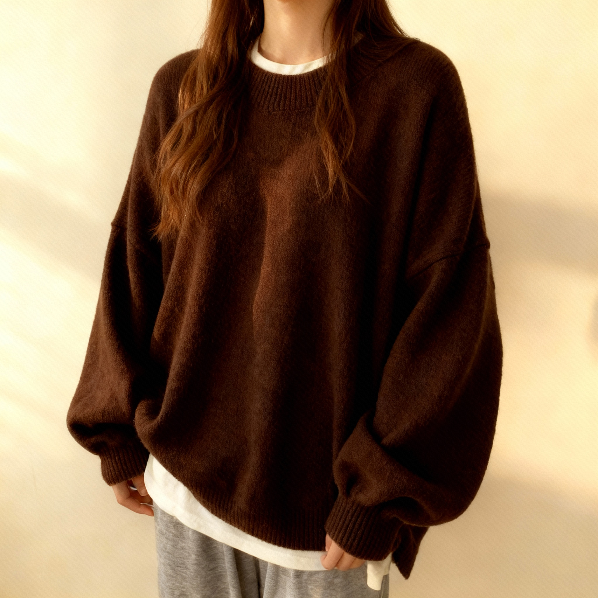 De oversized fleece trui