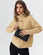 Asymmetrisch gebreid vest met knoopsluiting