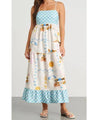 SunSketch Maxi-jurk met spaghettibandjes