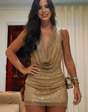 Selene jurk met open rug en glitters