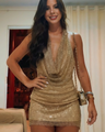 Selene jurk met open rug en glitters