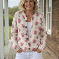 Diane Aquarel Franse Rozen Cardigan