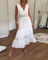 Ninfea | Mouwloze midi-jurk in boho-stijl met kanten details