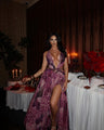 Serenity “Midnight Muse” maxi-jurk met open rug