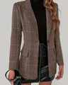 Aurella vintage geruite knoopblouse