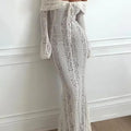 Effen off-shoulder jurk van contrasterend kant