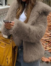 AuroraFur™ Luxe korte jas met capuchon