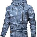 Herenjas met capuchon en camouflageprint
