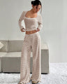 Casual slim fit gestreepte tweedelige broekenset