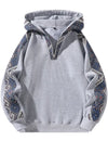 Etnische patchwork hoodie met halve rits