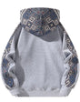 Etnische patchwork hoodie met halve rits