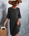 EverBloom™ midi-jurk met ruchesmouwen