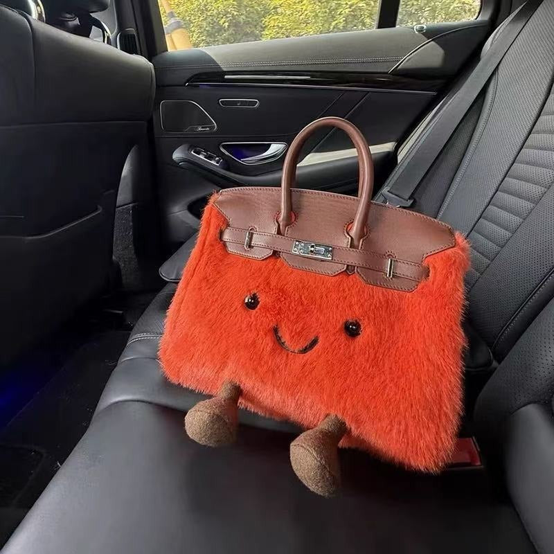 Platinakleurige harige crossbodytas – Limited Edition