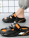 Sandalen met een dikke zool en een zacht gevoel.
