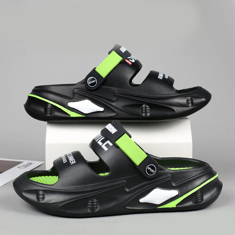 Sandalen met een dikke zool en een zacht gevoel.