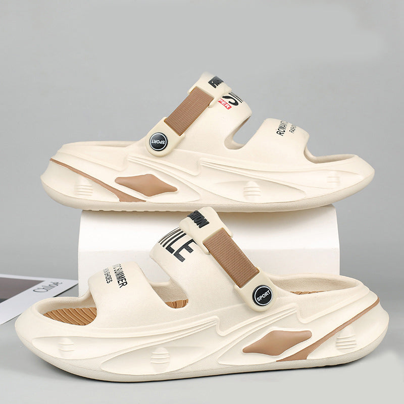 Sandalen met een dikke zool en een zacht gevoel.