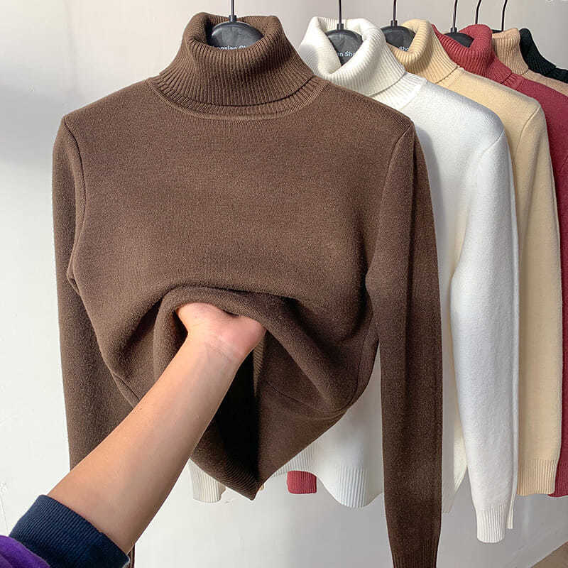 Dik gebreid winterfleece ondershirt