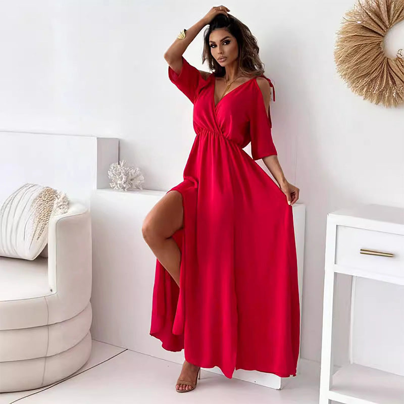 Billie - Trendy maxi-jurk met split en V-hals