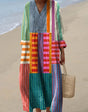 Inaya | Lange badjas met patchwork in meerdere kleuren