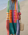 Inaya | Lange badjas met patchwork in meerdere kleuren